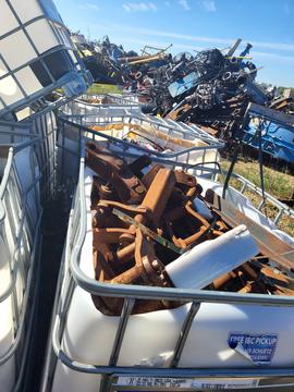 GetMyScrap | Scrap Metal Storage Containers Filled With Rusty Metal Parts
