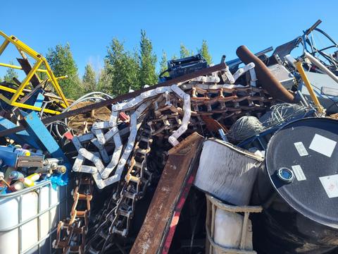 GetMyScrap | Scrap Metal Pile Featuring Chains and Industrial Equipment