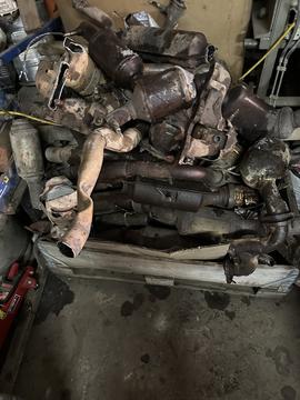 Pile of Scrap Metal from Automotive Parts Recycling